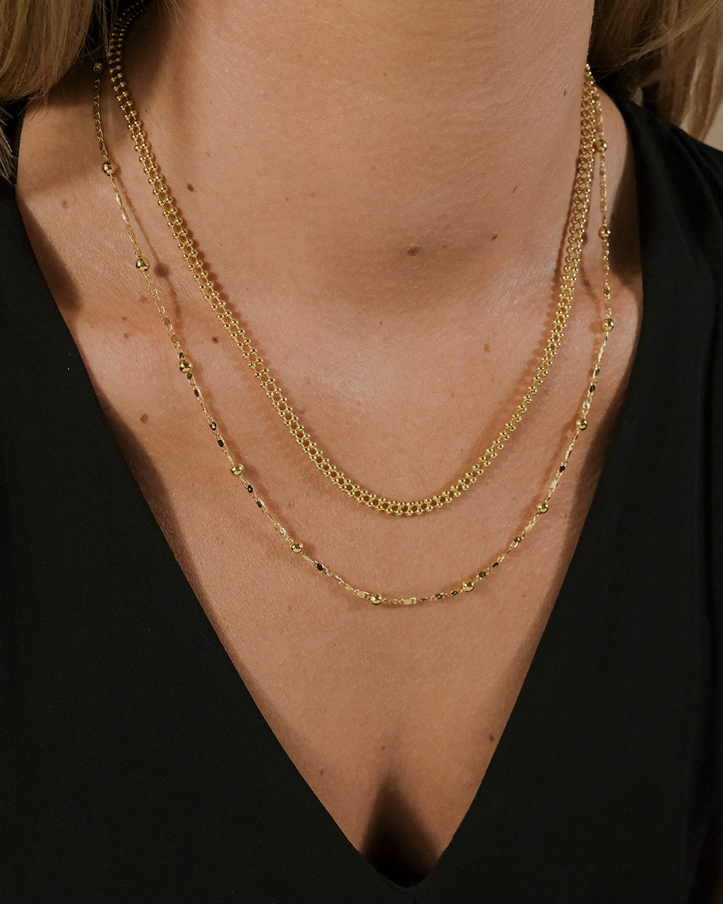 Layered Beaded Chain Necklace by Sterling Forever