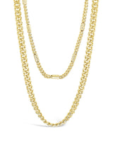 Curb & Station Layered Chain Necklace by Sterling Forever