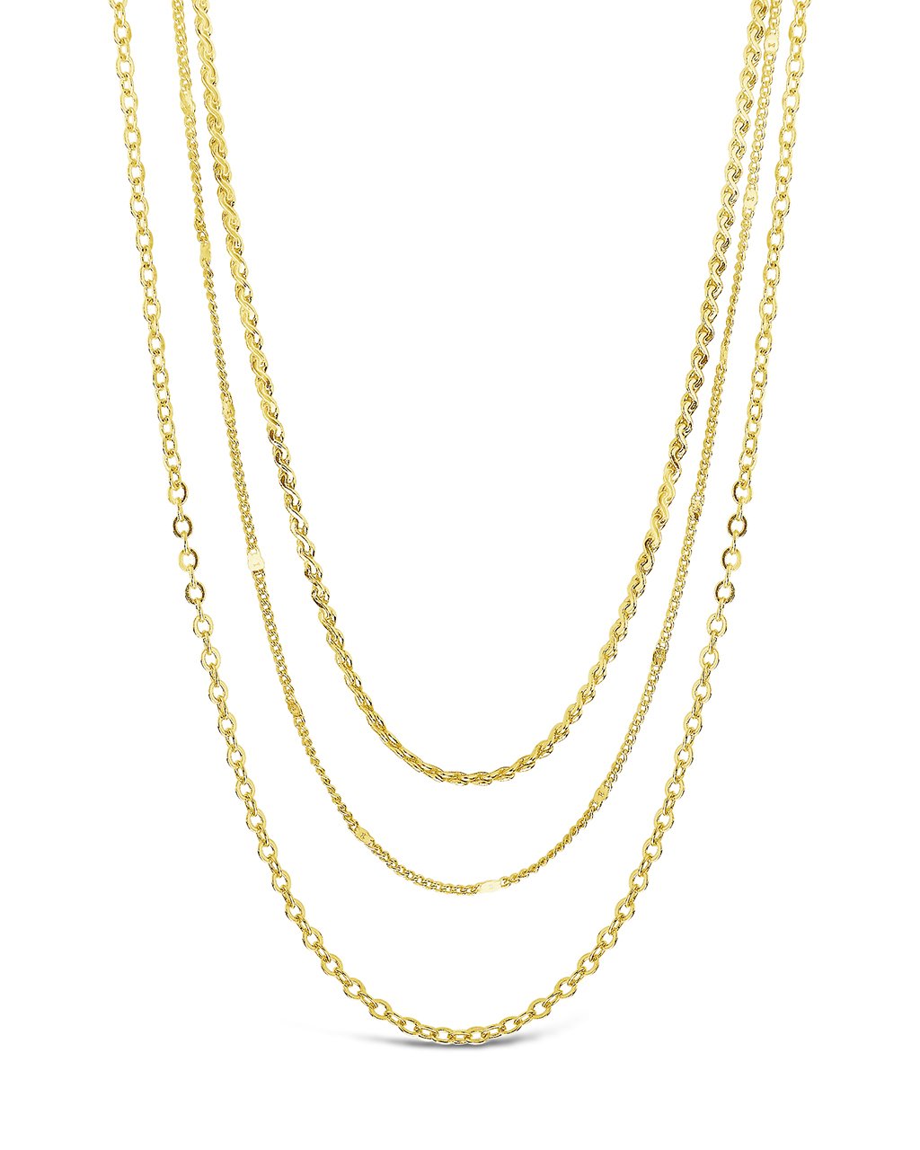 Dainty Three Layer Chain Necklace by Sterling Forever