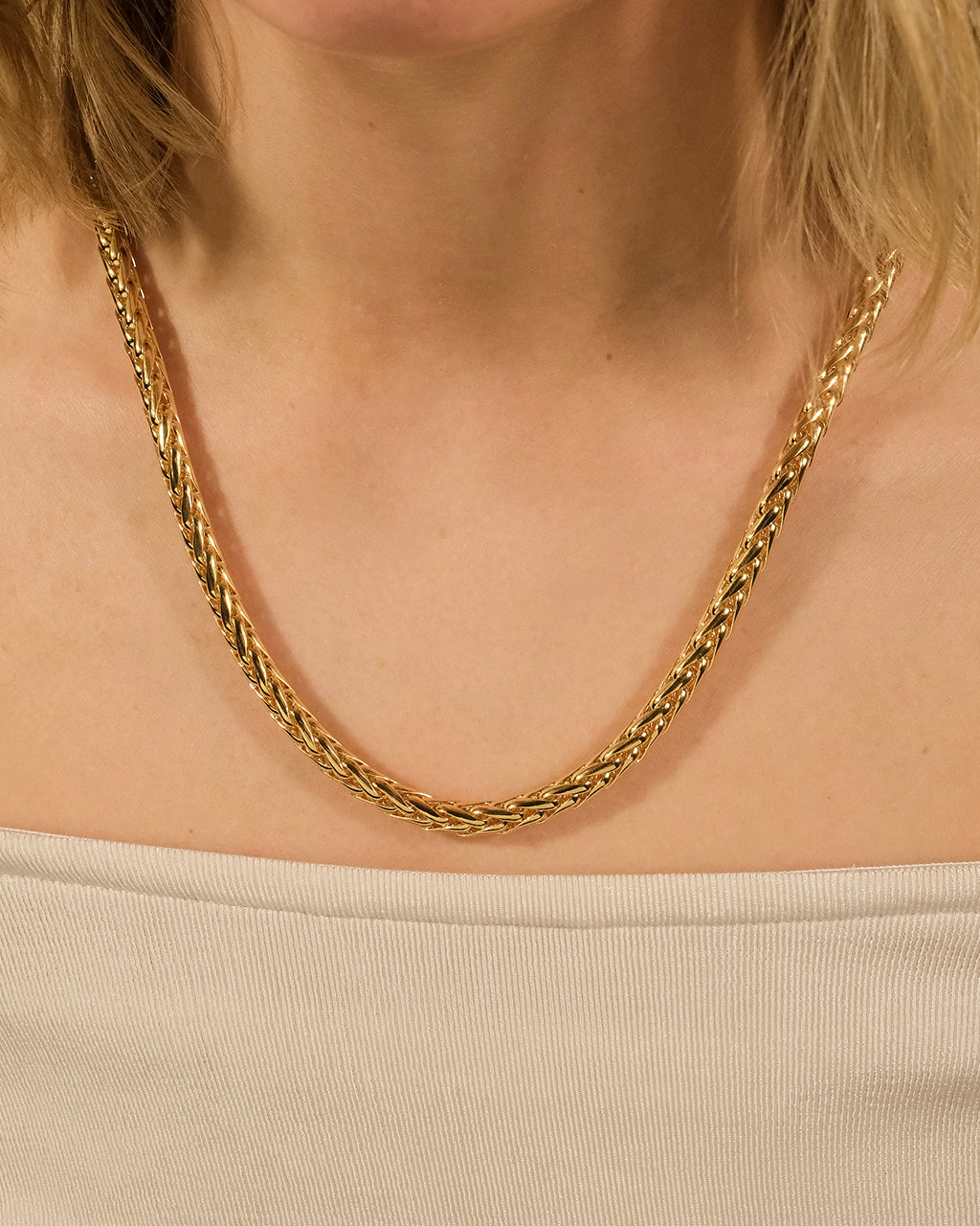 14K Gold Plated Wheat Chain Necklace by Sterling Forever