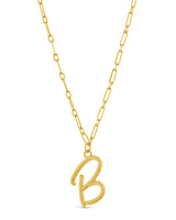 Textured Initial Charm Pendant Necklace by Sterling Forever