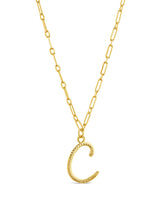 Textured Initial Charm Pendant Necklace by Sterling Forever