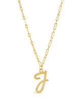 Textured Initial Charm Pendant Necklace by Sterling Forever