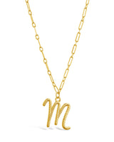 Textured Initial Charm Pendant Necklace by Sterling Forever