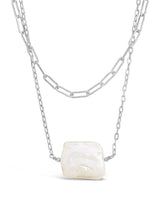 Chain Link and Pearl Layered Necklace by Sterling Forever