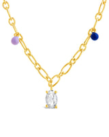 Ula CZ & Enamel Charm Necklace by Sterling Forever