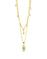 Varuna Turquoise Evil Eye Charm & Chain Layered Necklace by Sterling Forever