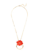 Flower And Ring Pendant Necklace by ZENZII