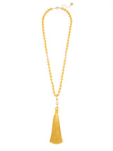 Faye Beaded Tassel Necklace by ZENZII