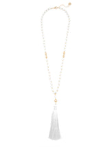 Faye Beaded Tassel Necklace by ZENZII