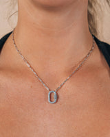 Pave CZ Carabiner Lock Necklace by Sterling Forever