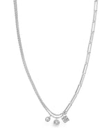 Delicate Link Necklace with CZ Charms by Sterling Forever