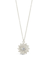 CZ Evil Eye Burst Pendant Necklace by Sterling Forever