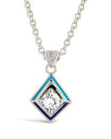 Azurine CZ & Enamel Pendant Necklace by Sterling Forever