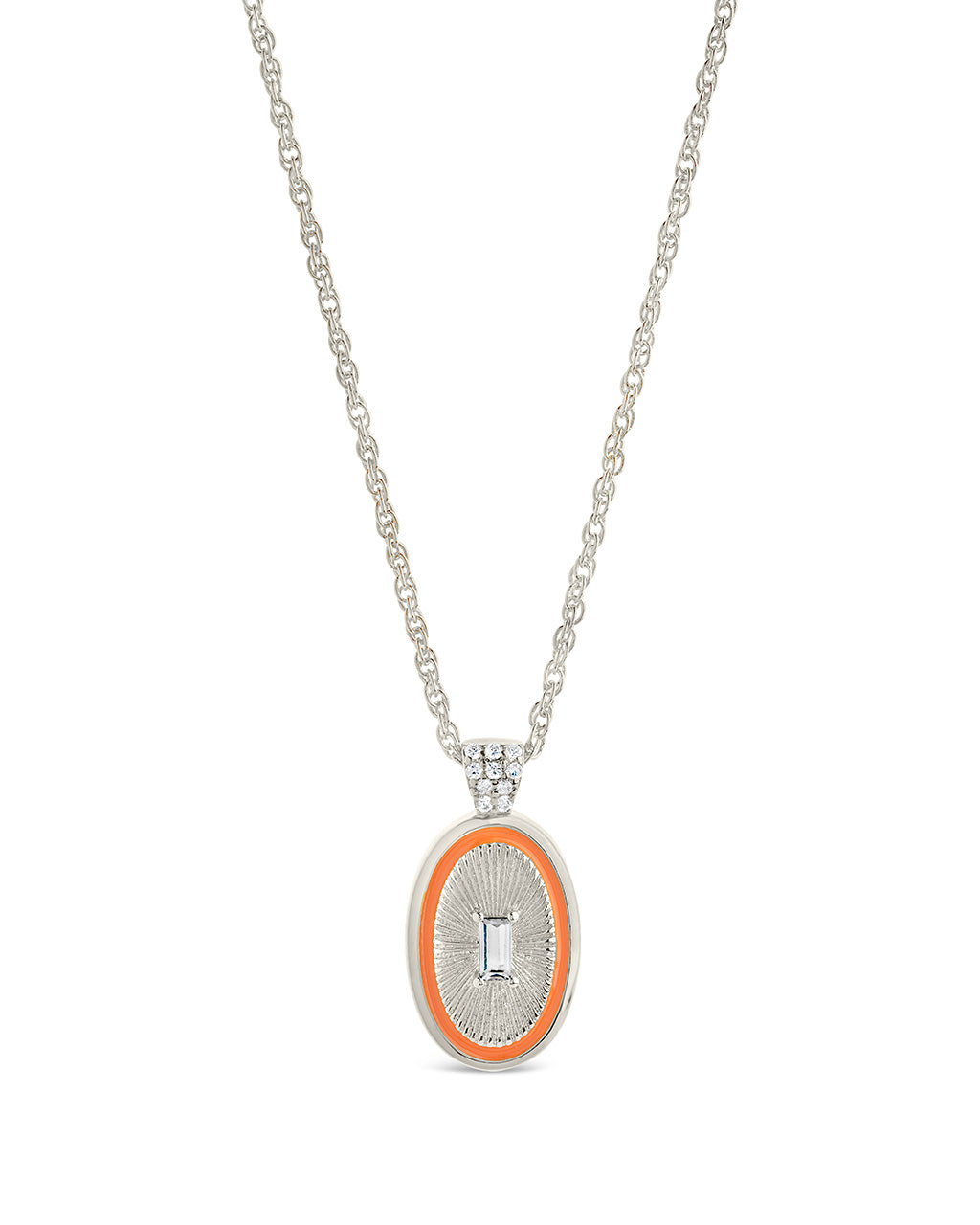 Sanaa CZ & Enamel Pendant Necklace by Sterling Forever