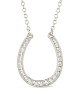 CZ Horseshoe Pendant Necklace by Sterling Forever