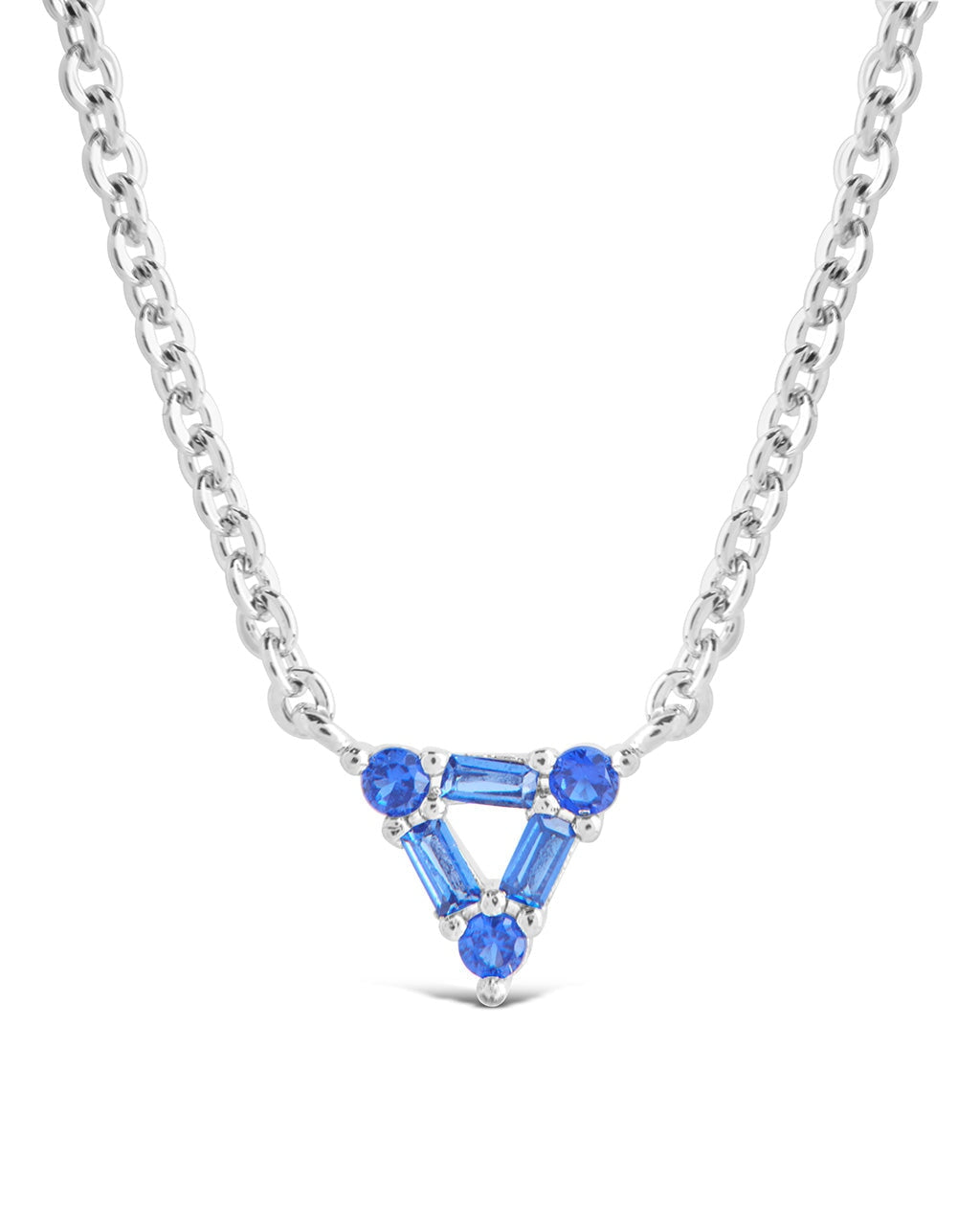 CZ Trinity Triangle Pendant Necklace by Sterling Forever