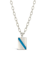 Calliope Enamel Rectangle Pendant Necklace by Sterling Forever