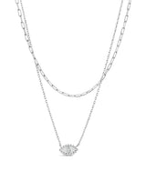 Maya CZ Evil Eye Layered Necklace by Sterling Forever