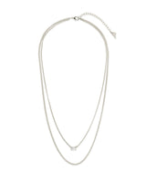 CZ Baguette Layered Curb Chain Necklace by Sterling Forever