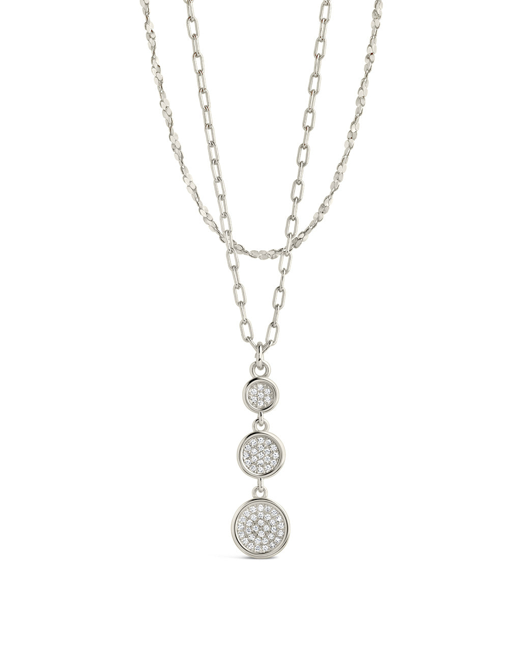 Amy CZ Pendant & Layered Chain Necklace by Sterling Forever