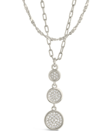 Amy CZ Pendant & Layered Chain Necklace by Sterling Forever