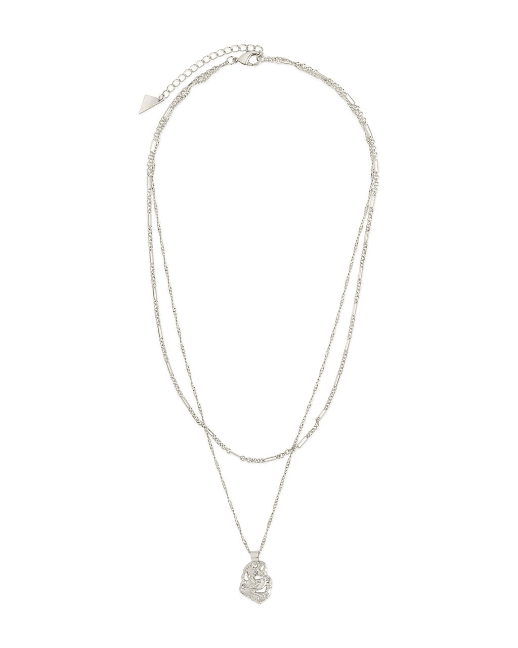 Roslyn CZ Molten Metal Charm Layered Necklace by Sterling Forever