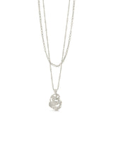 Roslyn CZ Molten Metal Charm Layered Necklace by Sterling Forever