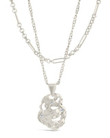 Roslyn CZ Molten Metal Charm Layered Necklace by Sterling Forever