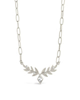 Sicily CZ Leaf Necklace by Sterling Forever