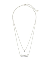 Lillian CZ Row & Charm Layered Necklace by Sterling Forever