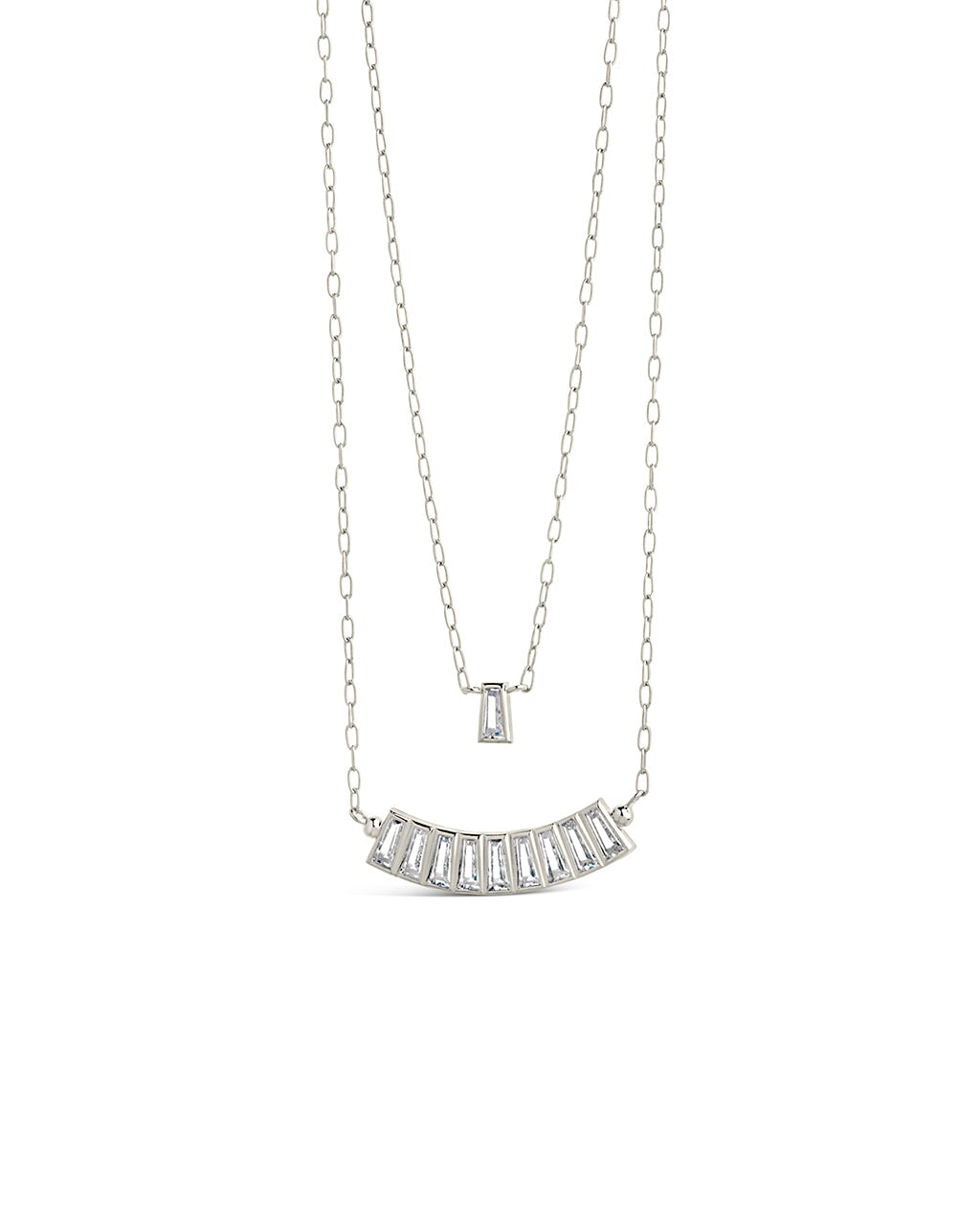 Lillian CZ Row & Charm Layered Necklace by Sterling Forever