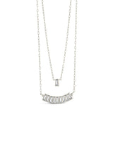 Lillian CZ Row & Charm Layered Necklace by Sterling Forever