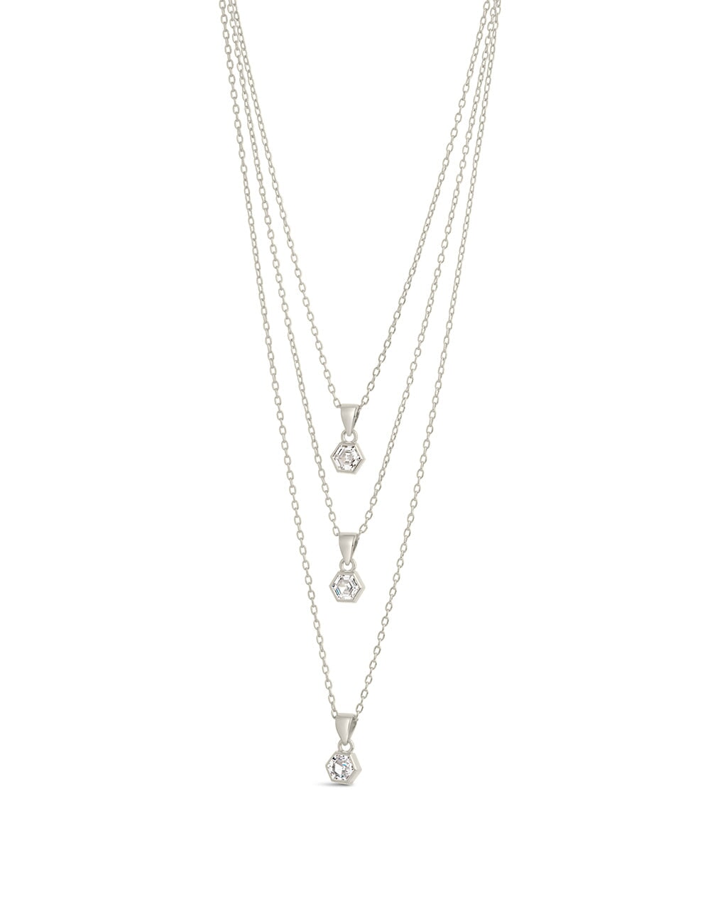 Gia CZ Charm Layered Necklace by Sterling Forever