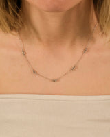 Sterling Silver Delicate Knot Station Necklace by Sterling Forever