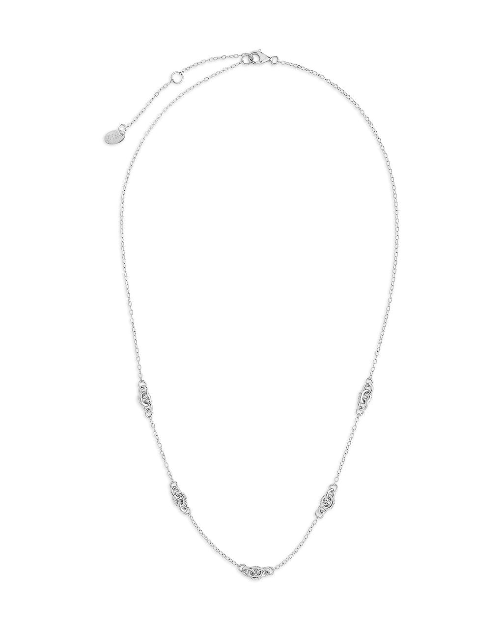 Sterling Silver Delicate Knot Station Necklace by Sterling Forever