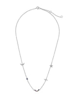 Sterling Silver CZ Lucky Charm Station Necklace by Sterling Forever