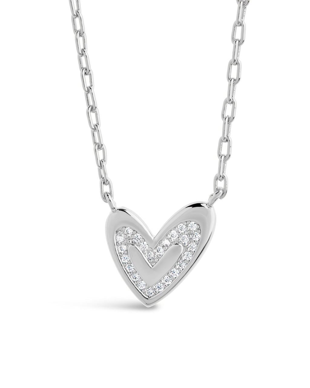 Sterling Silver Mabel CZ Heart Pendant Necklace by Sterling Forever