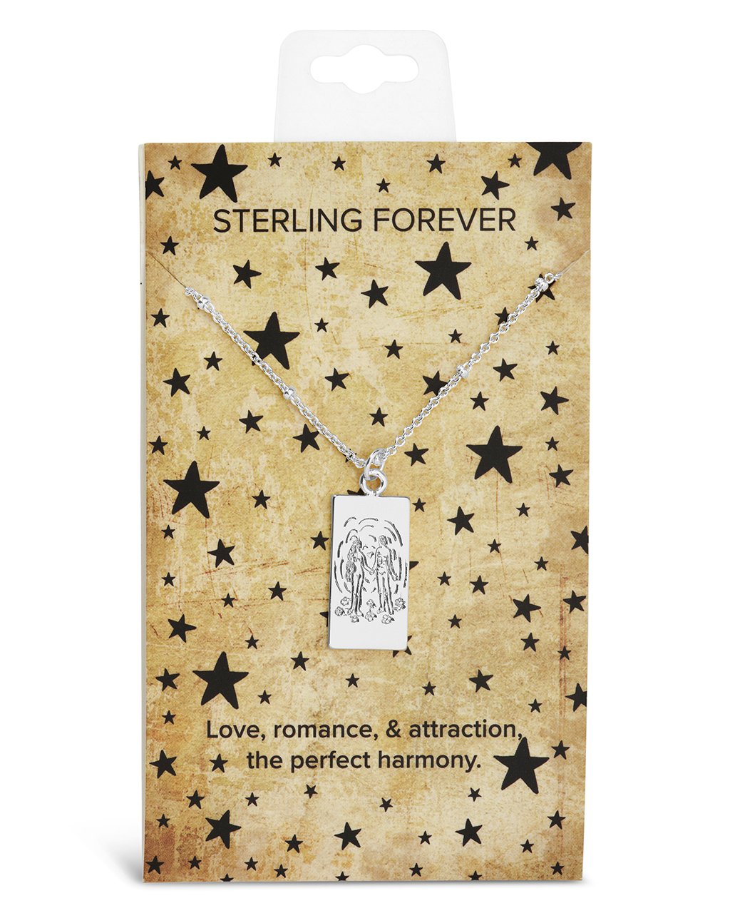 The Lovers Tarot Card Necklace by Sterling Forever