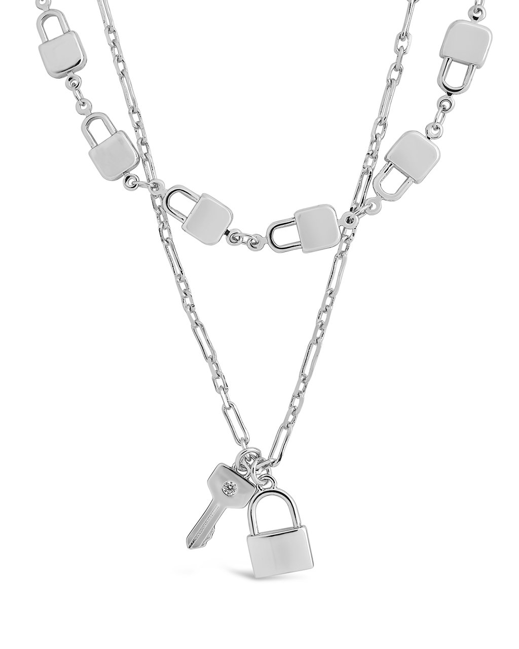 Lock & Key Layered Necklace by Sterling Forever