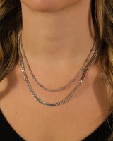 Curb & Station Layered Chain Necklace by Sterling Forever