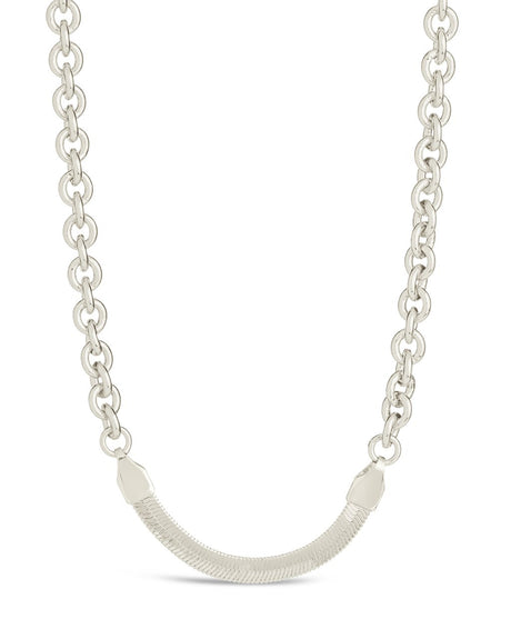 Marzia Herringbone & Rolo Chain Necklace by Sterling Forever