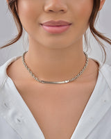 Marzia Herringbone & Rolo Chain Necklace by Sterling Forever