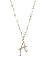 Textured Initial Charm Pendant Necklace by Sterling Forever