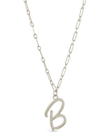 Textured Initial Charm Pendant Necklace by Sterling Forever