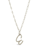 Textured Initial Charm Pendant Necklace by Sterling Forever