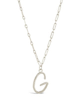 Textured Initial Charm Pendant Necklace by Sterling Forever