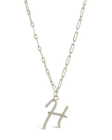 Textured Initial Charm Pendant Necklace by Sterling Forever