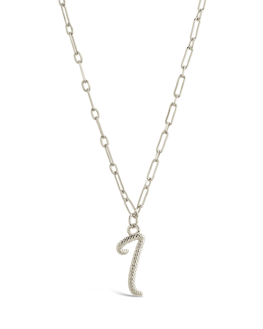 Textured Initial Charm Pendant Necklace by Sterling Forever