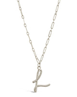 Textured Initial Charm Pendant Necklace by Sterling Forever